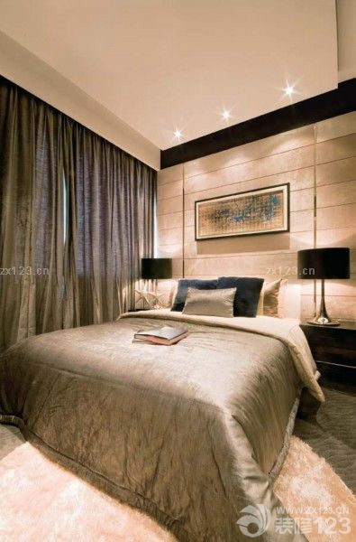 现代时尚简约风格卧室窗帘设计效果图片欣赏