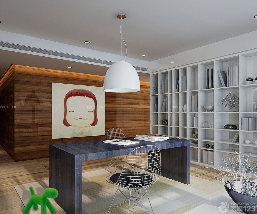 简约书房墙面设计装修效果图片
