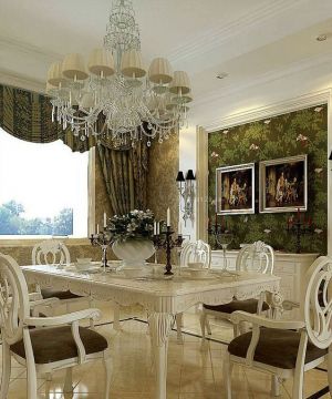 欧式古典风格餐厅室内壁纸装修效果图欣赏