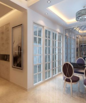 家装餐厅艺术玻璃背景墙装修设计效果图片欣赏