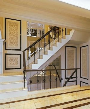 2023最新别墅室内欧式楼梯装修效果图