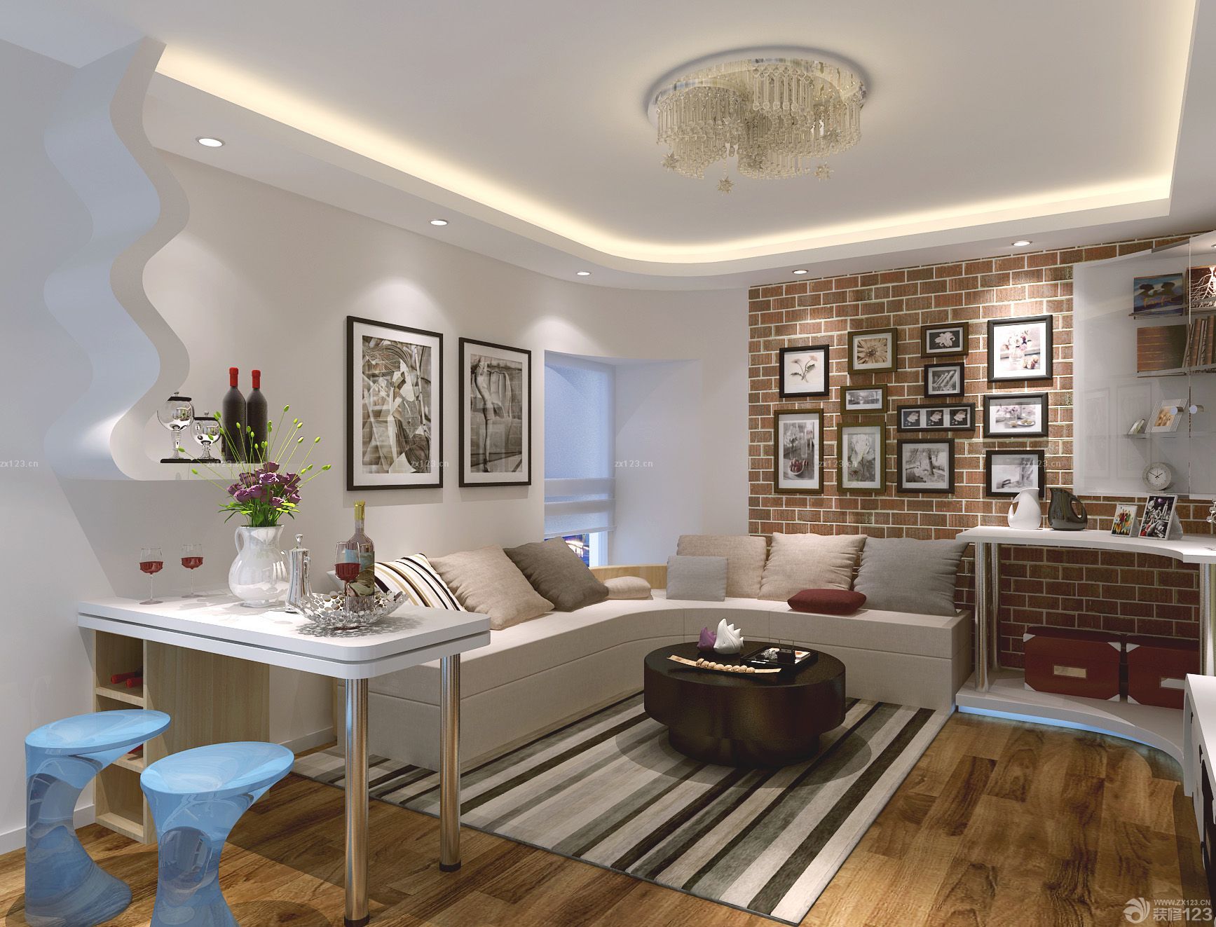 时尚客厅吧台简约装修效果图片大全