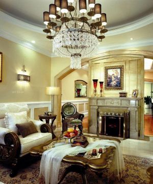 欧式古典风格家装客厅装潢设计效果图