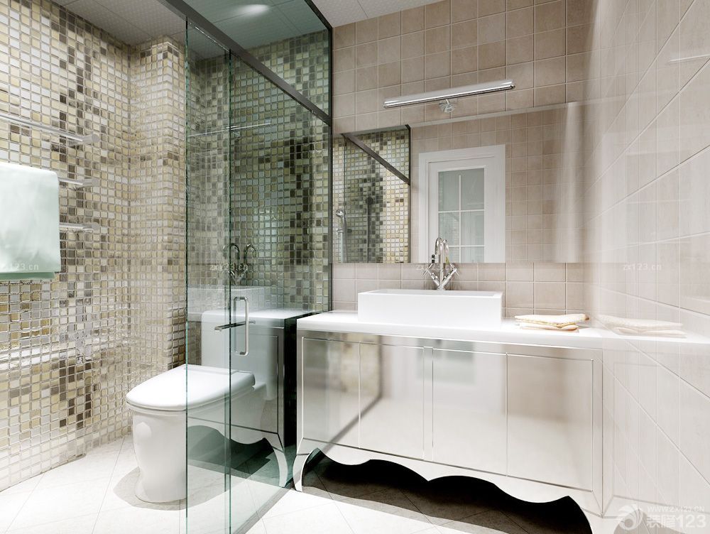 最新室内装修卫生间马赛克墙面设计设计效果图片