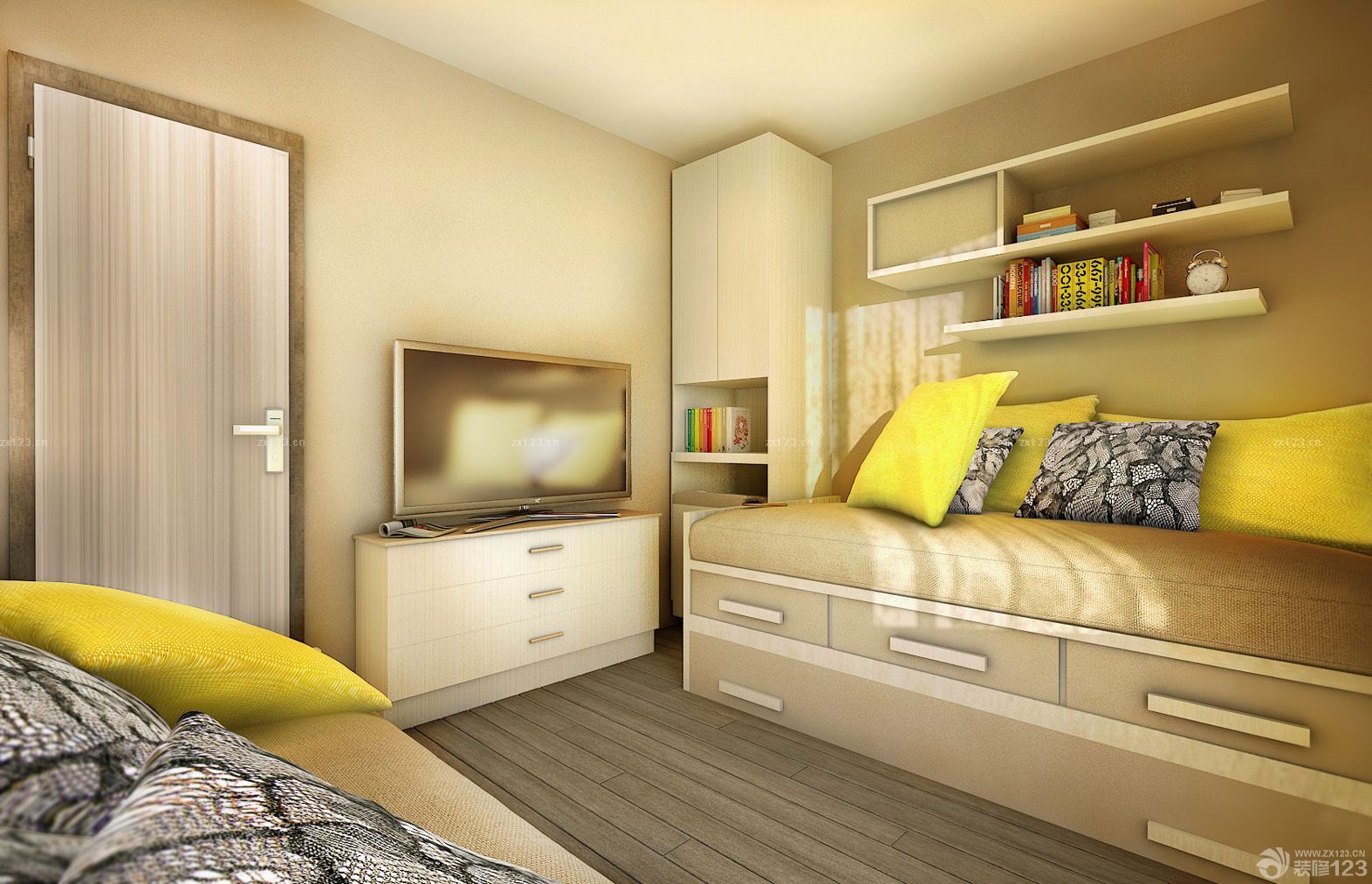 2025最新时尚简约小户型室内折叠床装修图片