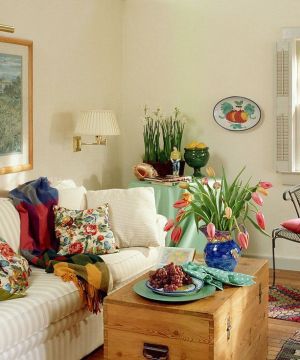 美式乡村风格客厅简单室内装饰效果图欣赏