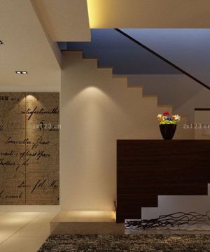 豪宅别墅玻璃楼梯扶手设计效果图片