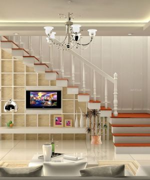 2025简约复式楼室内木楼梯扶手装修效果图片大全