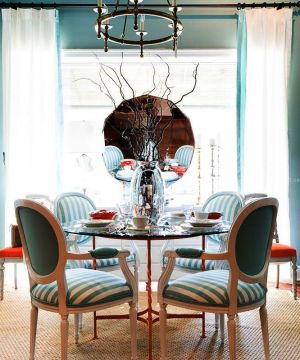 家装餐厅室内圆餐桌装修整体效果图片大全