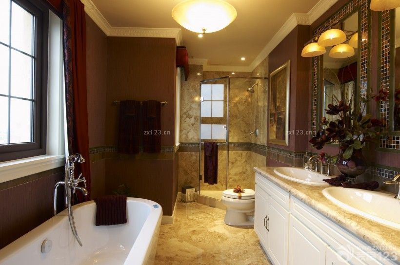 2023美式田园风格卫生间浴室装修效果图片