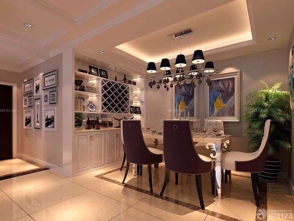 家庭欧式餐厅酒柜装修案例