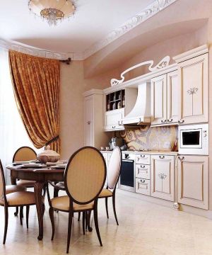 最新精致四房一厅厨房餐厅一体装修效果图大全