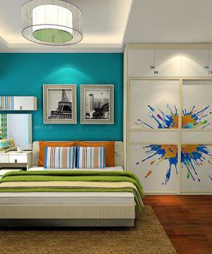 最新现代儿童房室内入墙衣柜装修效果图大全