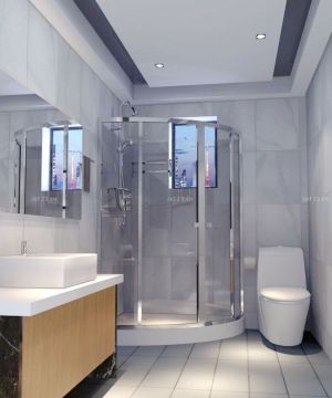 三室一厅卫生间玻璃淋浴间装修效果图大全2023图片