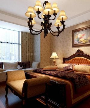 140平米奢华欧式卧室飘窗沙发装修效果图欣赏