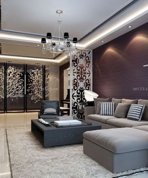 2025现代家装客厅简约背景墙装饰设计图片