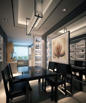 90平三房房屋餐厅玻璃背景墙装修效果图片大全