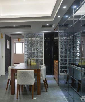 90平方三室二厅玻璃砖隔断装修效果图欣赏