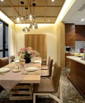 最新140平米户型厨房餐厅一体装修效果图片