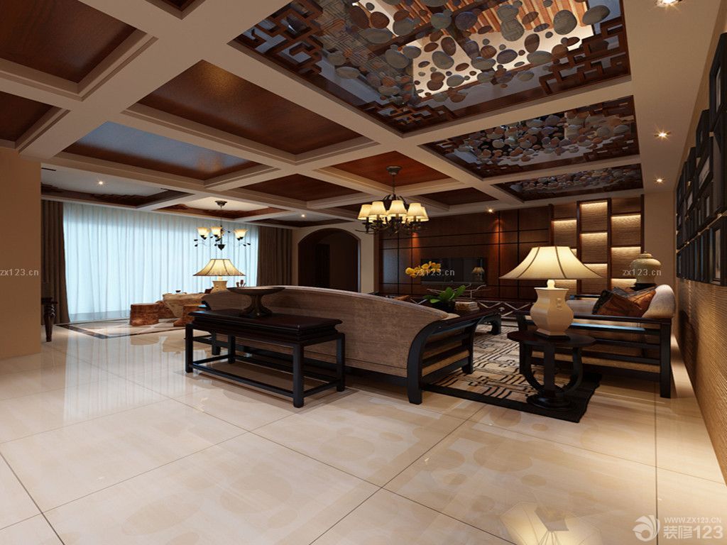 最新宜家客厅天花板设计效果图片