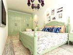 地中海风格绿色架子床装修图片