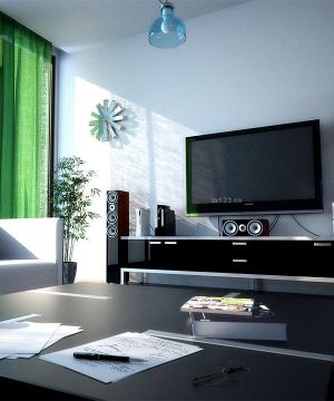 2025最新简约黑白风格三室二厅客厅装修效果图