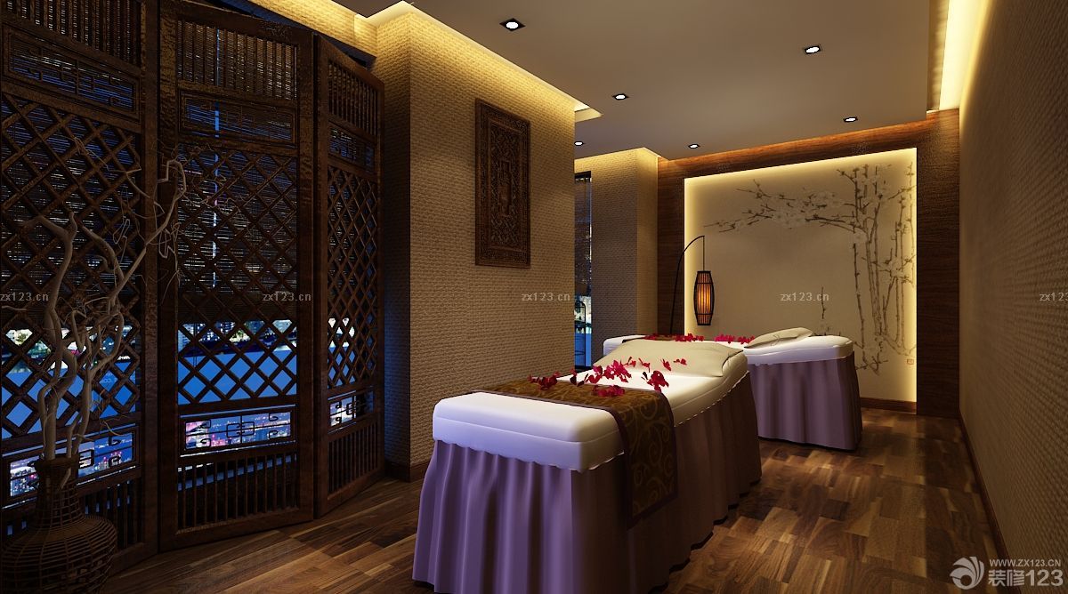 最新80平方的美容院中式隔断装修图片大全