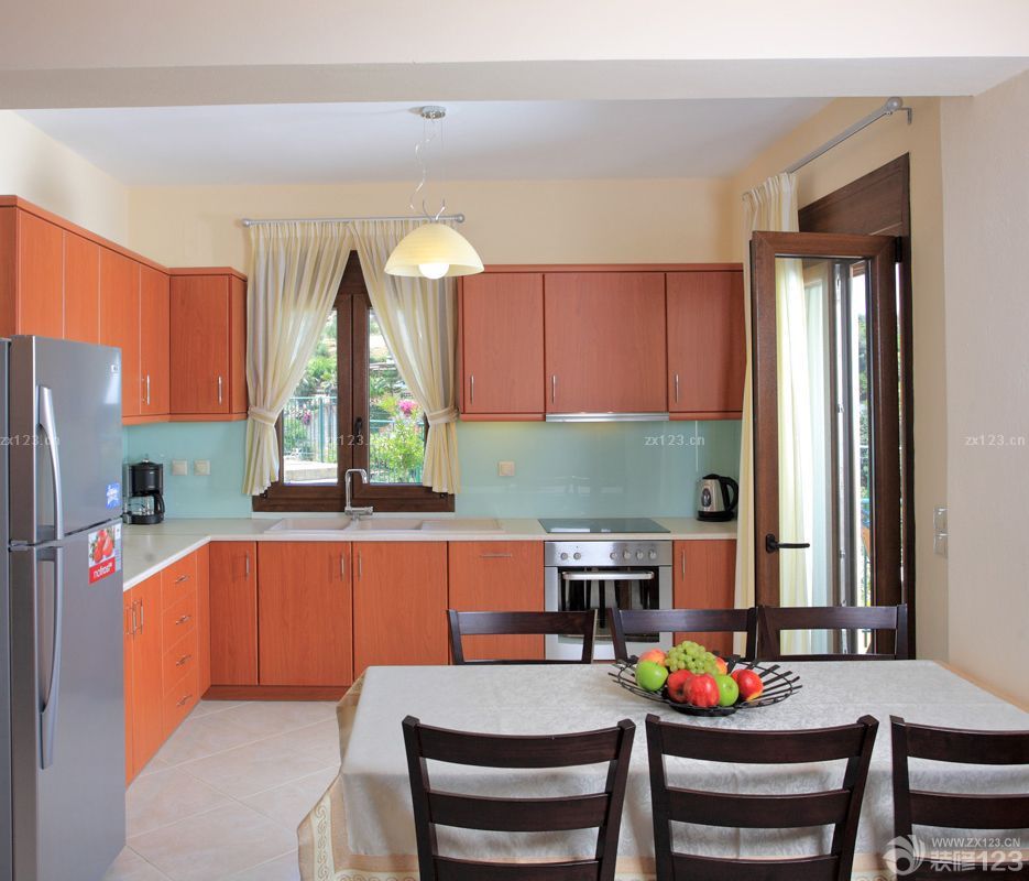 乡村90平米别墅厨房餐厅一体装修效果图_设计456装修效果图