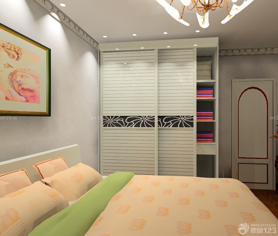 2025现代90平方米二室二厅卧室衣柜门装修效果图片