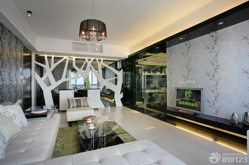 最新现代中式家装客厅装修效果图设计