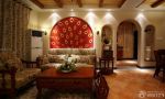 美式古典风格家装客厅沙发背景墙设计图片