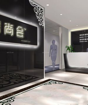 2025现代简约80平方的美容院形象墙设计装修效果图片