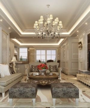 小三室80平米简欧风格装修效果图片欣赏