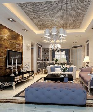 三室房子欧式背景墙设计装修图片