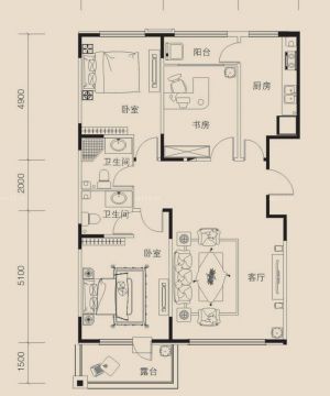 实用房屋设计图三室一厅书房设计图片