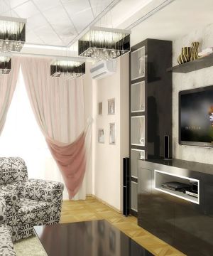 创意现代装修风格三室两厅组合电视柜图片