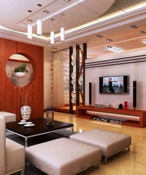 简欧与中式混搭风格三室两厅90平装修效果图