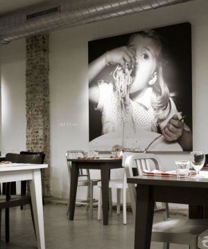 90平方米餐馆美式装饰画装修效果图片大全