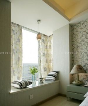 现代中式家装卧室飘窗效果图欣赏