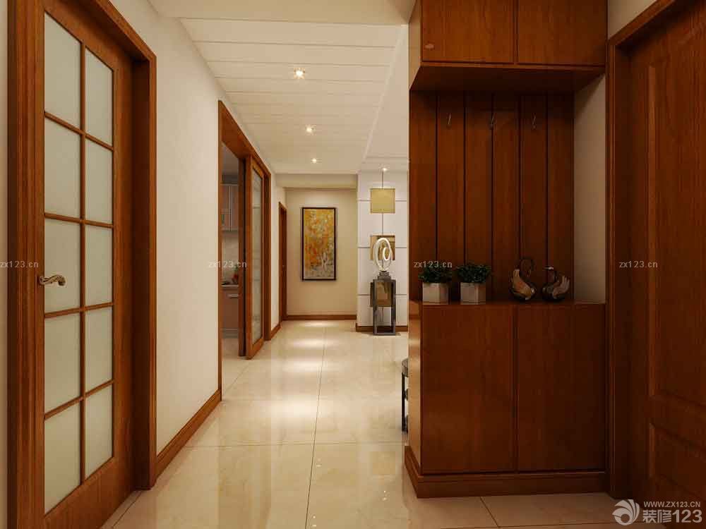 进门玄关实木鞋柜设计图