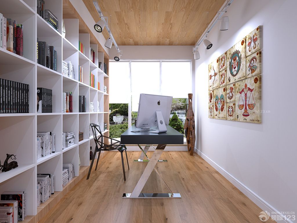 2025家庭书房组合书柜装修效果图欣赏