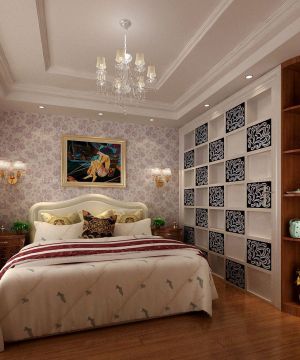 欧式90平小三居卧室墙面装修设计效果图