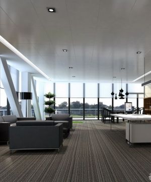 90平米办公室格栅吊顶装修图片欣赏