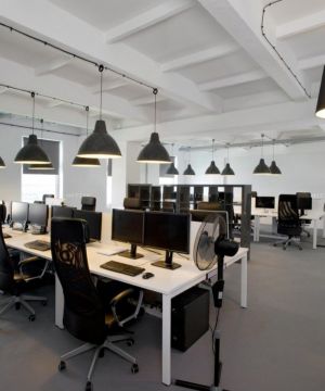 最新90平米办公室现代时尚简约风格装修图