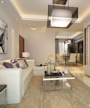 最新后现代家装90平米小户型客厅简约装修效果图片大全