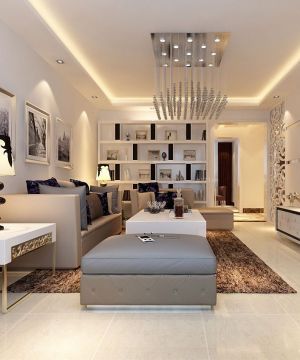 2023最新现代家居90平米小户型客厅简约装修效果图