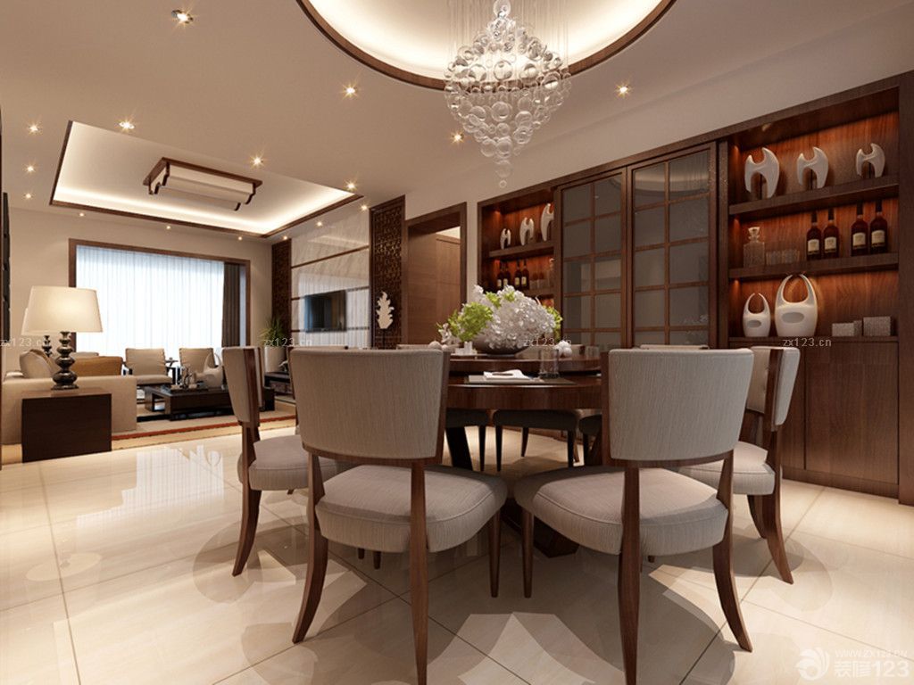 2025新中式客厅酒柜设计效果图欣赏