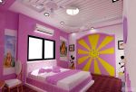 简约90平两室一厅儿童房粉色墙面装修效果图欣赏