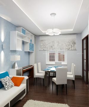 时尚两室一厅蓝色墙面装修效果图大全2023图片欣赏
