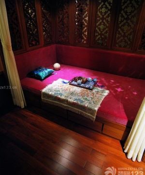 中式装修风格卧室榻榻米床